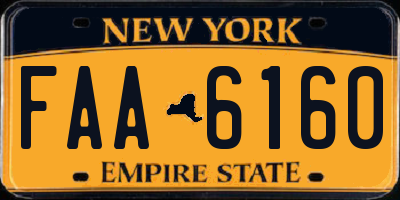 NY license plate FAA6160