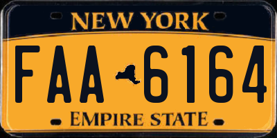 NY license plate FAA6164