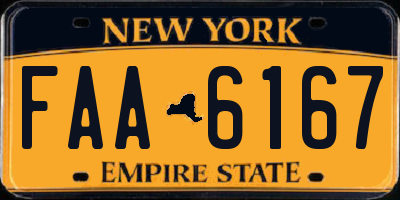 NY license plate FAA6167