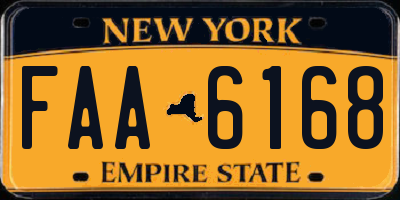 NY license plate FAA6168