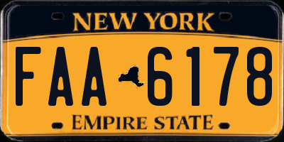 NY license plate FAA6178