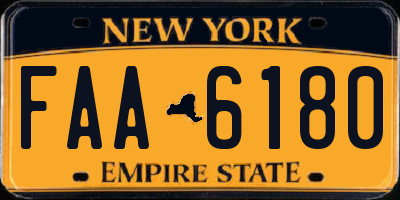 NY license plate FAA6180