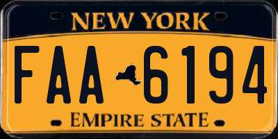 NY license plate FAA6194