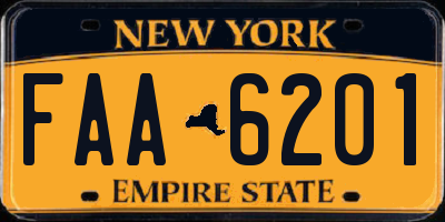 NY license plate FAA6201