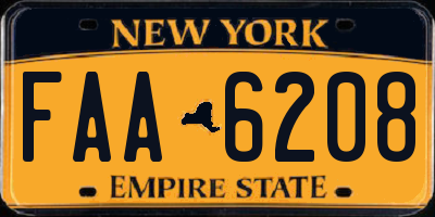 NY license plate FAA6208