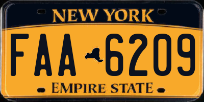 NY license plate FAA6209