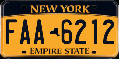 NY license plate FAA6212