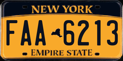 NY license plate FAA6213