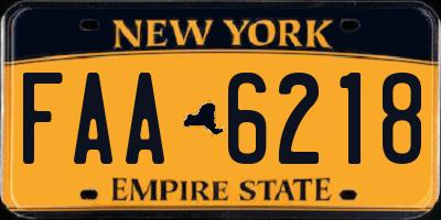 NY license plate FAA6218