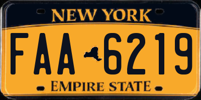 NY license plate FAA6219