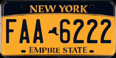 NY license plate FAA6222