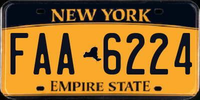 NY license plate FAA6224