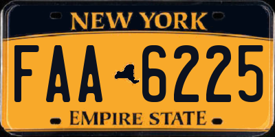 NY license plate FAA6225