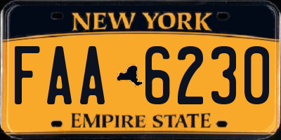 NY license plate FAA6230