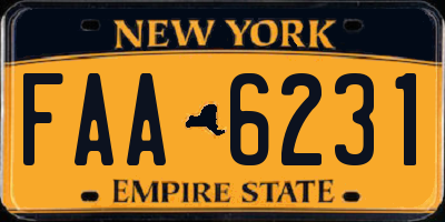 NY license plate FAA6231