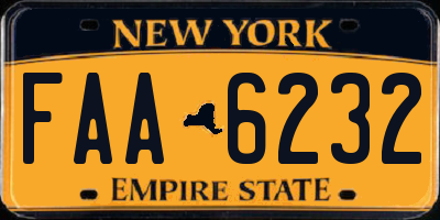 NY license plate FAA6232