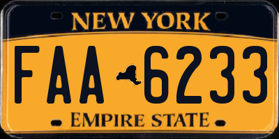 NY license plate FAA6233