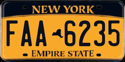 NY license plate FAA6235