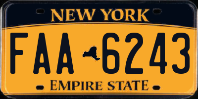 NY license plate FAA6243