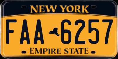 NY license plate FAA6257