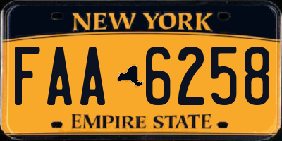 NY license plate FAA6258