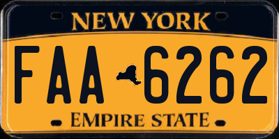 NY license plate FAA6262