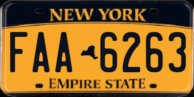 NY license plate FAA6263