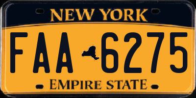 NY license plate FAA6275