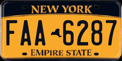 NY license plate FAA6287