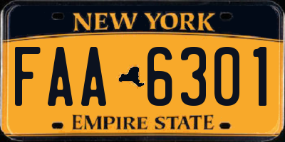 NY license plate FAA6301