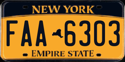 NY license plate FAA6303