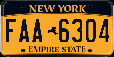 NY license plate FAA6304
