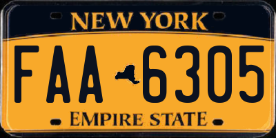 NY license plate FAA6305