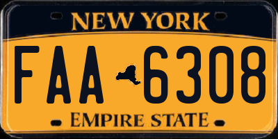 NY license plate FAA6308