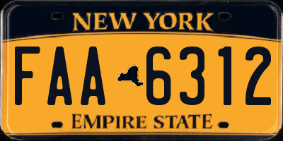 NY license plate FAA6312