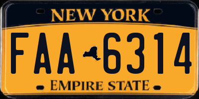 NY license plate FAA6314