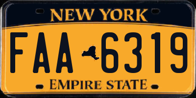 NY license plate FAA6319