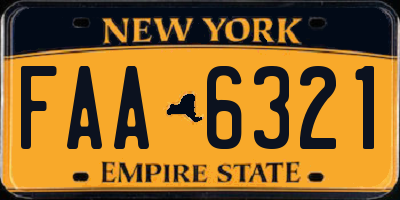 NY license plate FAA6321