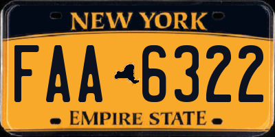 NY license plate FAA6322