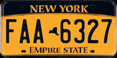 NY license plate FAA6327