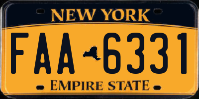 NY license plate FAA6331