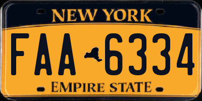 NY license plate FAA6334