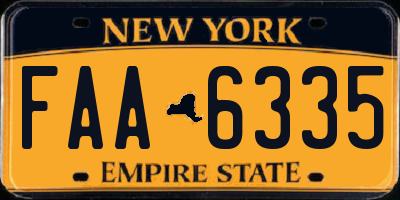 NY license plate FAA6335