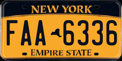 NY license plate FAA6336