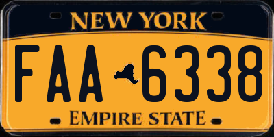 NY license plate FAA6338