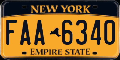 NY license plate FAA6340