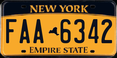 NY license plate FAA6342