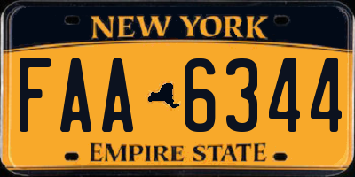 NY license plate FAA6344