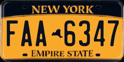 NY license plate FAA6347