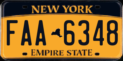 NY license plate FAA6348